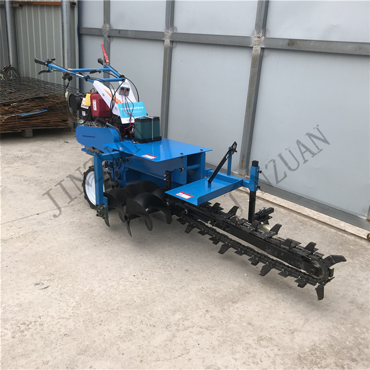 小型链条手扶式开沟机农用开沟神器多功能线缆开槽机双链条也能做
