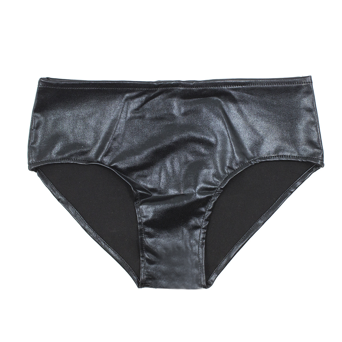 工厂店情趣内衣女士外贸内裤仿皮质漆皮性感情趣三角内裤制服诱惑