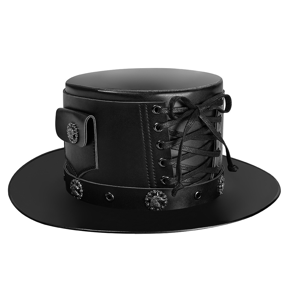 万圣节舞台演出欧美朋克瘟疫医生中性魔术帽绅士pu礼帽女道具配饰