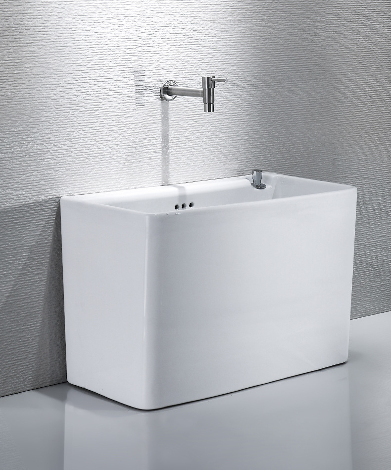 加长方形洗拖把池家用阳台卫生间地盆拖布池墩布池特大号槽池60cm