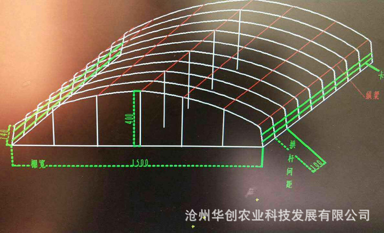 cad大棚整体结构图设计图纸 cad施工图纸代画平面图