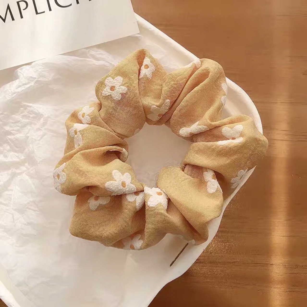 超温柔~夏日泡芙花朵百搭大肠发圈ins网红少女森系可爱皮筋女发绳