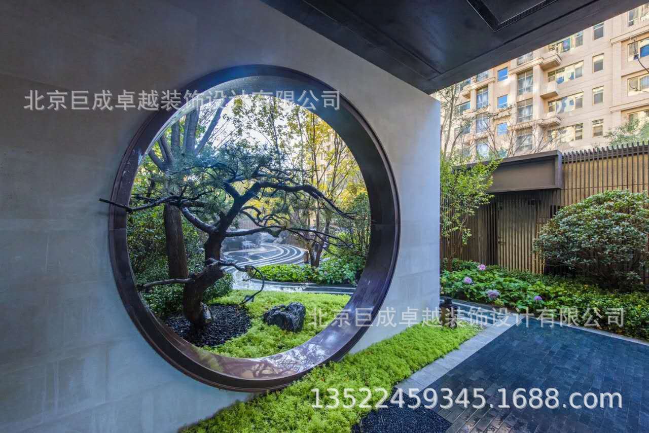 园林别墅小区壁画 影壁墙文化背景墙金属背景墙景观廊架厂家定制