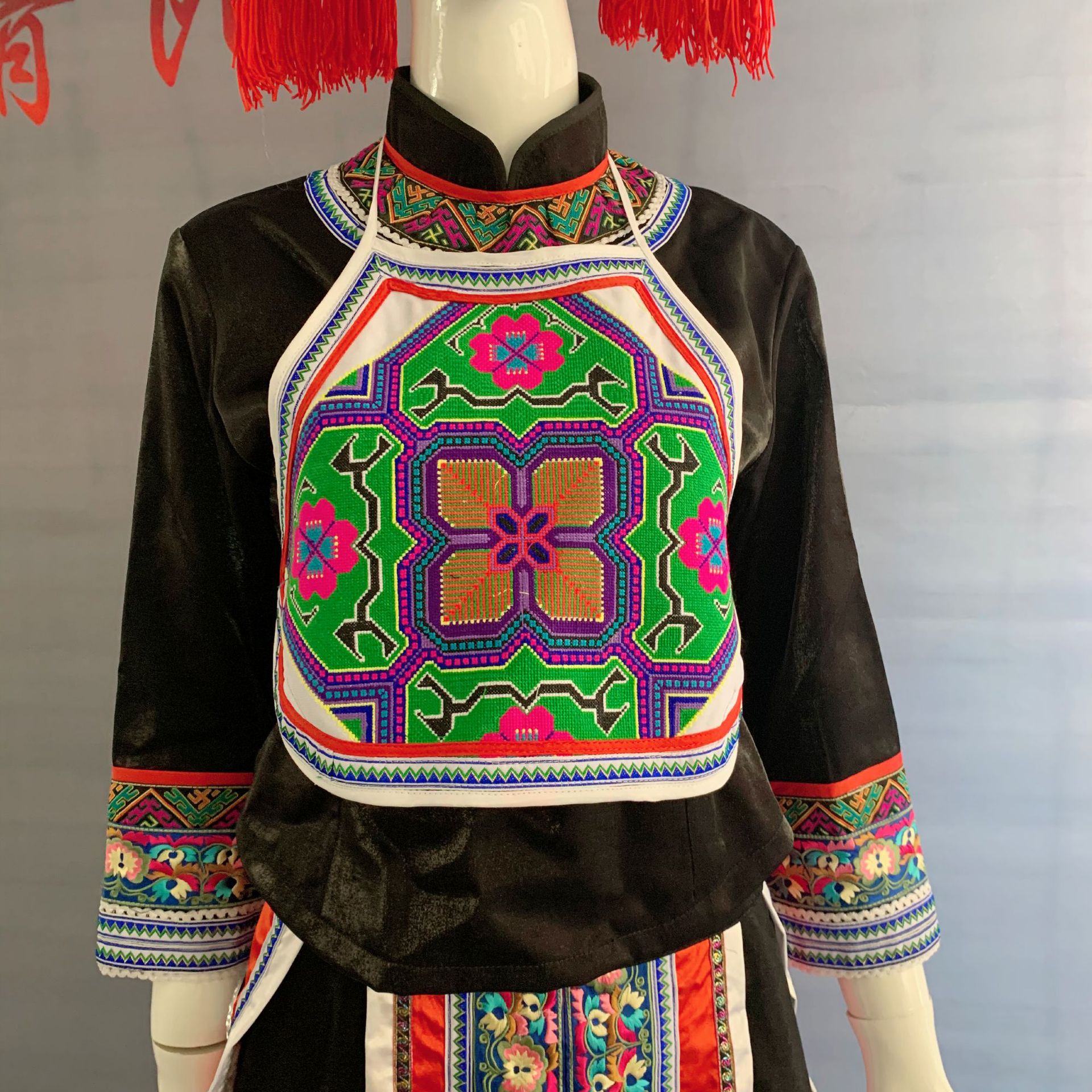 新款畲族舞蹈服装头饰 少数民族舞台头饰 成人女款演出服配饰帽子