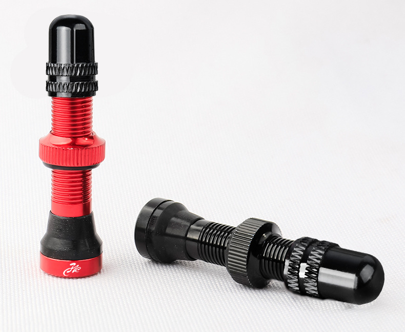 自行车美嘴 40mm真空气嘴无内胎系统铝合金 美式气门嘴骑行配件