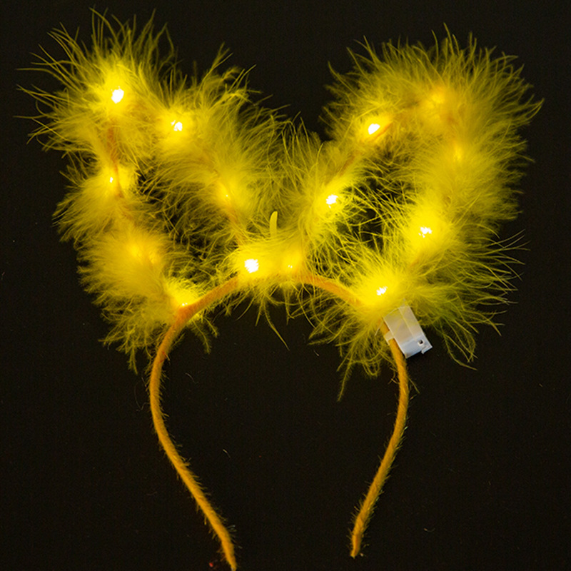 New 14 Light-Emitting Rabbit Ears Hair Hoop Horn Antlers Cat Ears Headdress Night Market Stall Supply Light-Emitting Toy