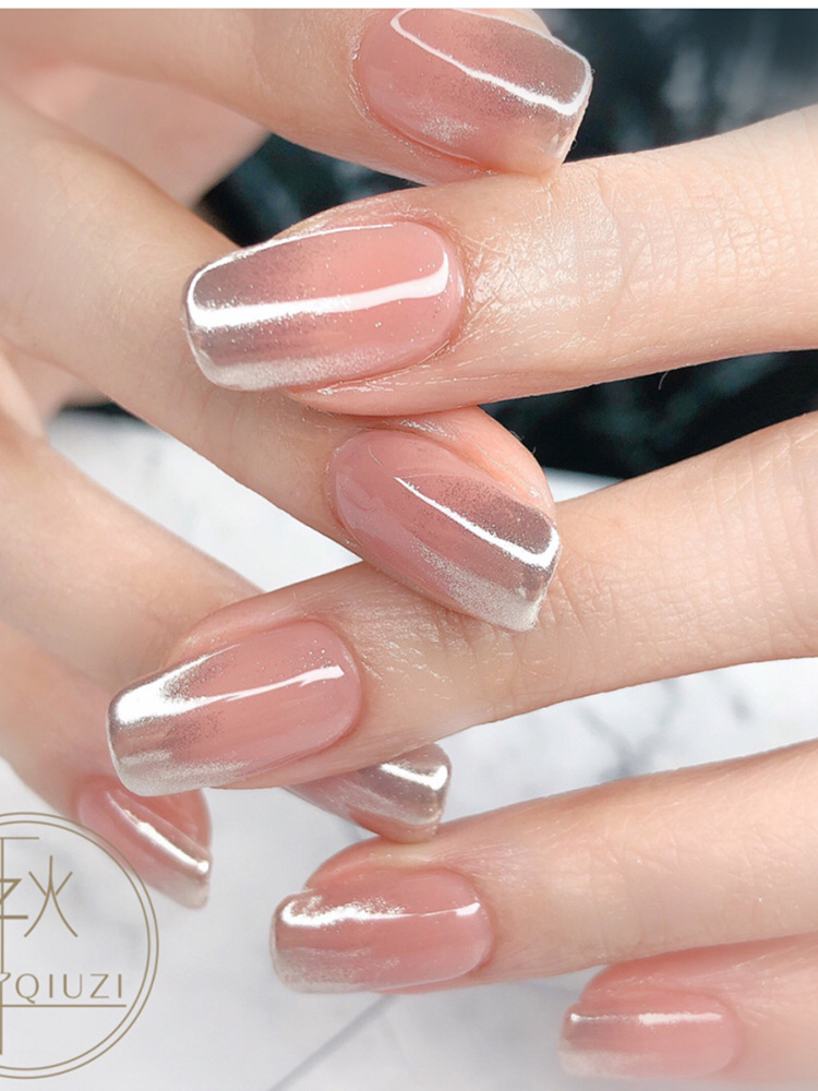 新款超细腻魔镜粉美甲超亮水波纹镜面极光粉香槟色金属银神仙粉