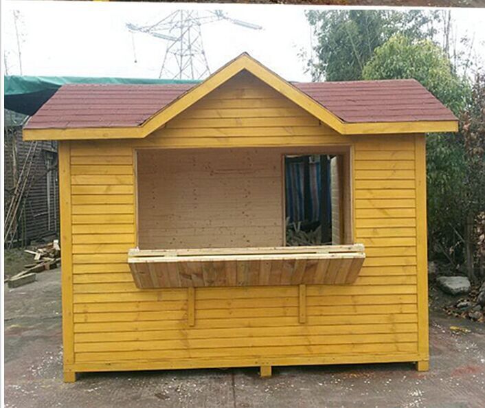 售货亭木屋报价 定做各种防腐木售货亭 景区售票亭实木移动售卖车