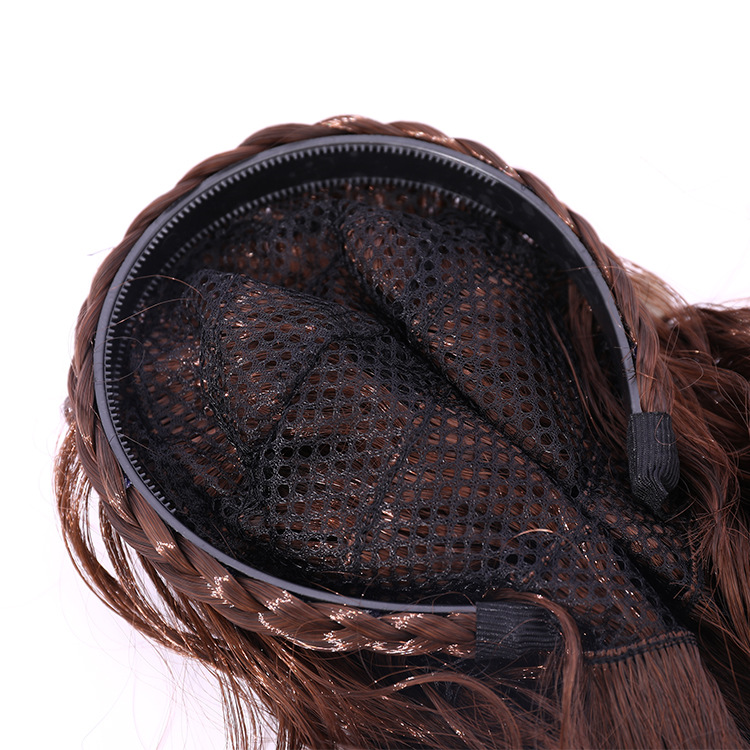 厂家直销时尚半扣假发女化纤丝材质中长微卷假发批发颜色可协商