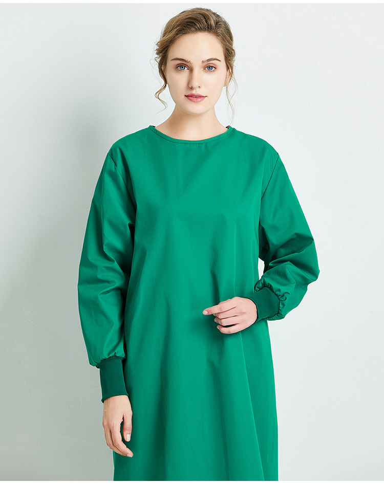 铂雅防静电防水防油手术衣透气墨绿色手术室罩袍可重复使用8025b