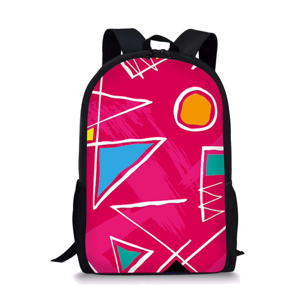 小学生书包新款几何图德国牧羊犬图案双肩包来图定制个性儿童背包