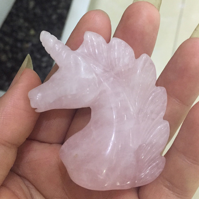 精品天然水晶石独角兽 水晶制品 招财家居摆件 收藏品 观赏石