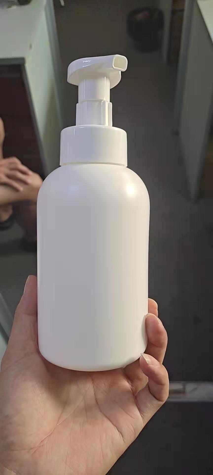 厂家500ml泡沫洗液瓶消毒液pe消毒液洗手液起泡瓶圆柱塑料瓶500cc