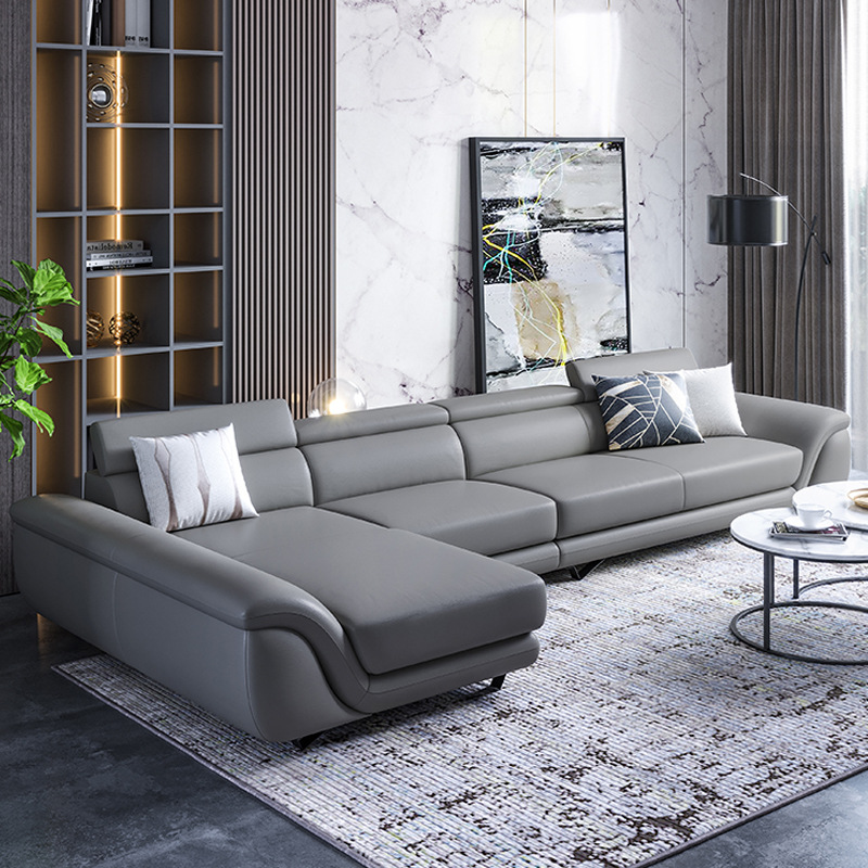 真皮沙发组合北欧现代简约头层牛皮小户型客厅转角l型新款皮沙发