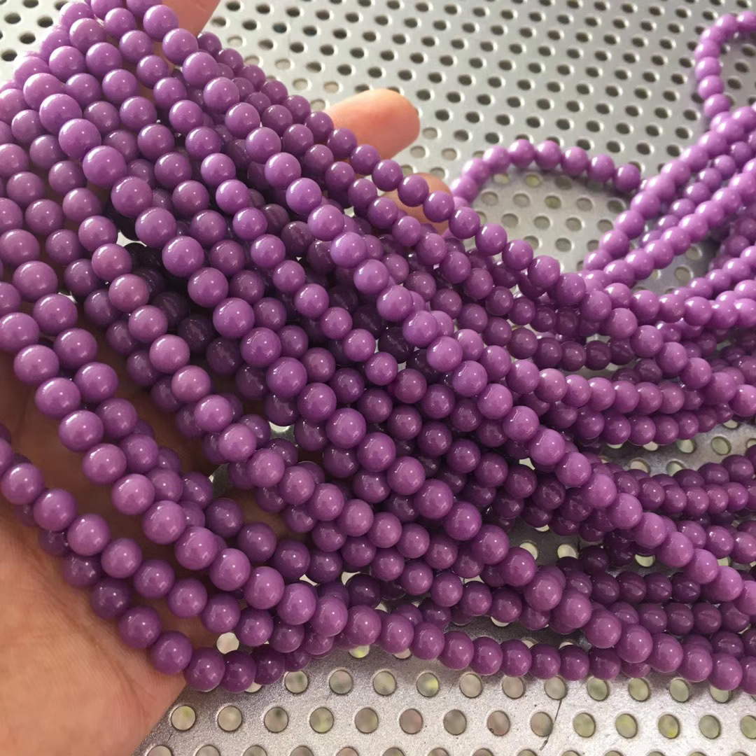 天然紫云母 佛珠无白无黄无杂裂多圈手链颜色深紫厂家批发价