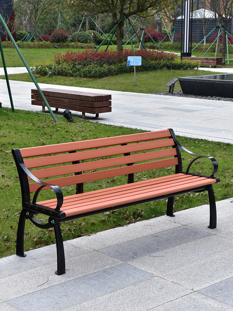 公园椅户外长椅庭院靠背座椅防腐塑木休闲椅广场园林长椅阳台双人