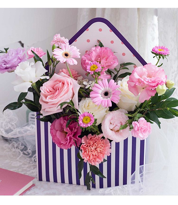 唐德 圣诞节礼物信封花盒 手捧信封可折叠插花硬纸盒花店花盒批发