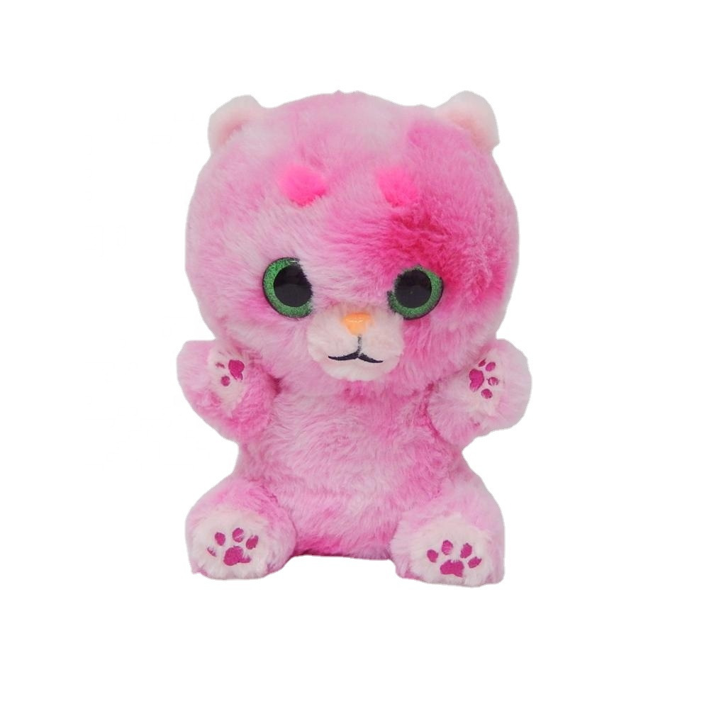 厂家直销粉色大眼猫毛绒公仔猫咪毛绒玩具玩偶可来图定制