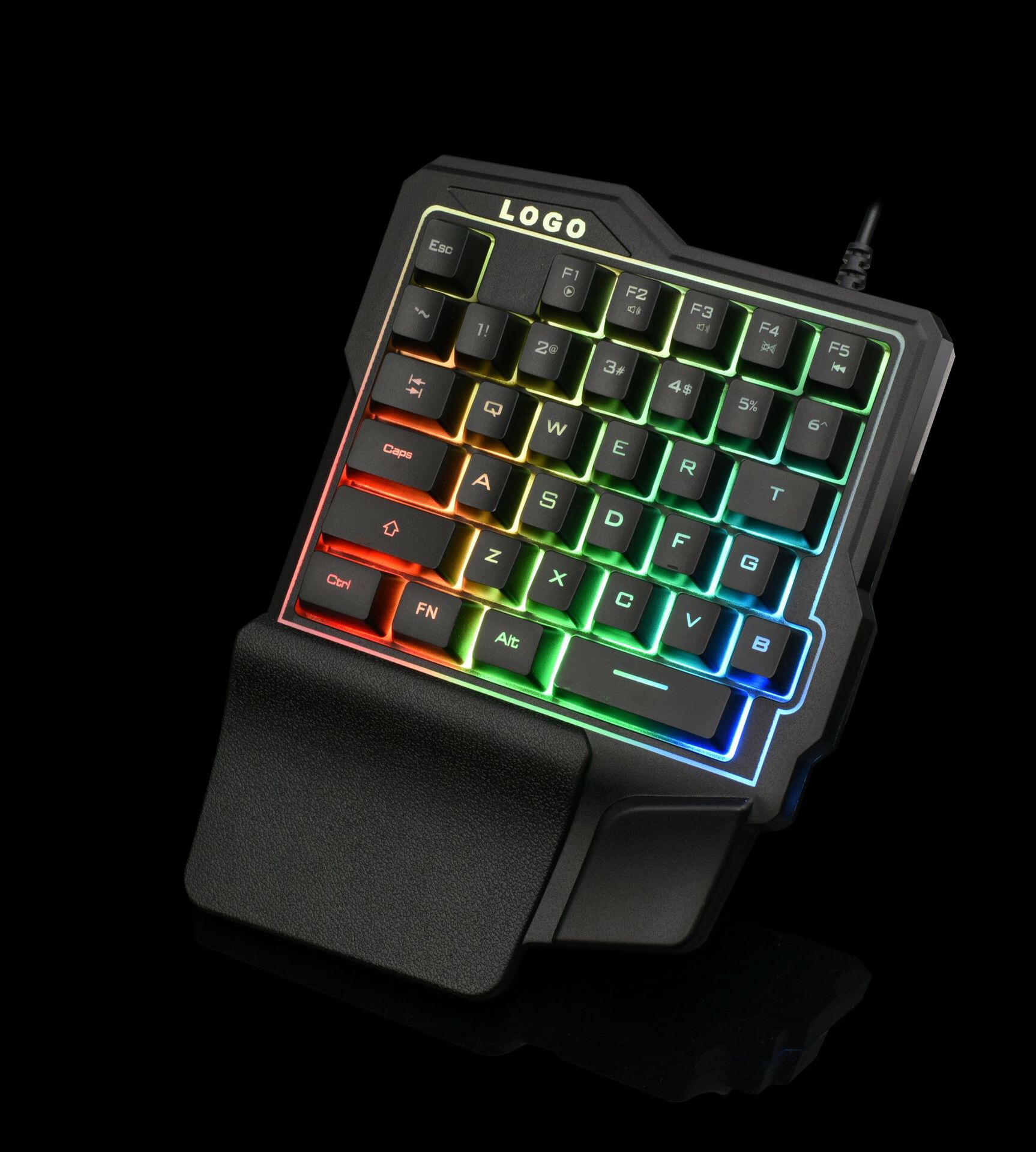 厂家供应k7有线发光游戏吃鸡键盘左手单手背光游戏键盘