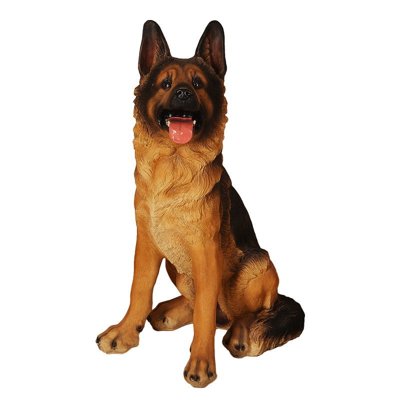 One Piece Dropshipping Creative Home Decoration Simulation Animal German Shepherd Decoration German Shepherd Dog GRP Sculpture Simulation Dog Decoration