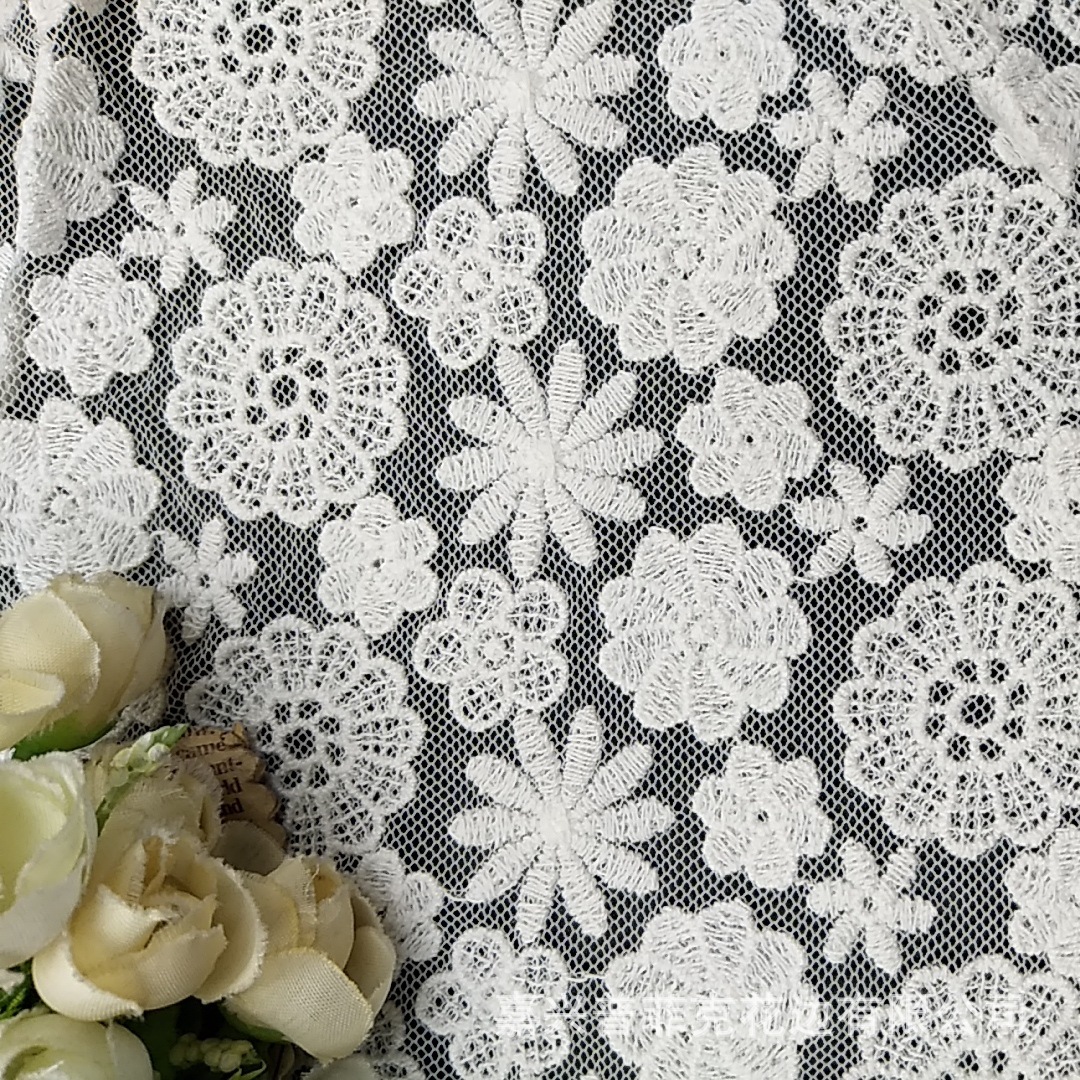 网布绣花面料 服装装饰 童装面料 diy面料 diy面料