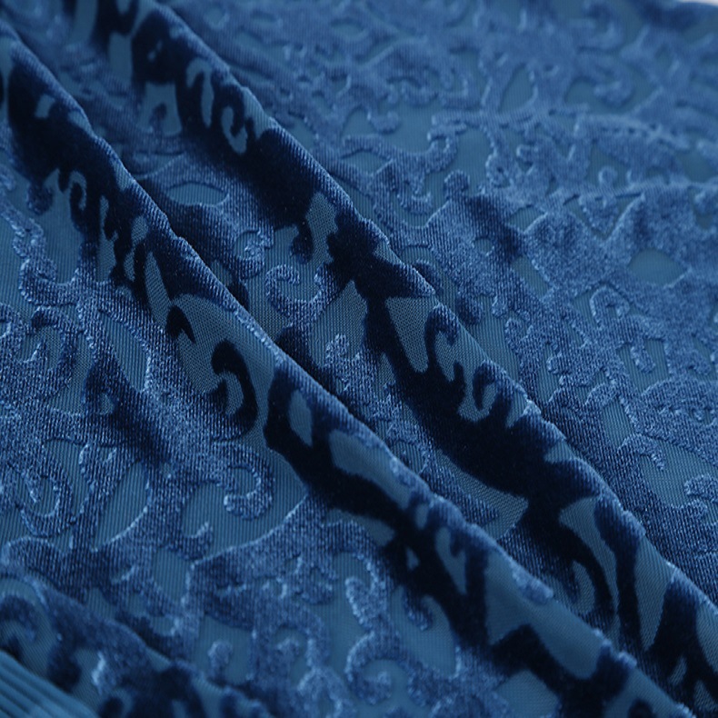 定做花型烂花韩国绒涤锦烂花面料