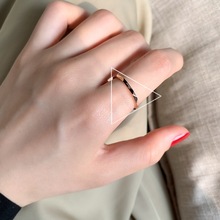 不规则设计love字母元素钛钢戒指女ins潮日韩时尚简约个性食指戒