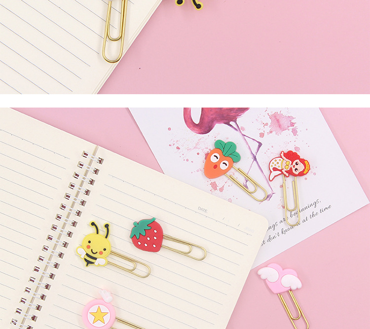 韩国ins卡通牛油果回形针书签 可爱少女心装订针办公曲别针回型针