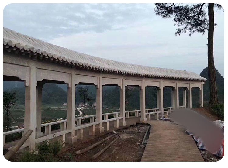 石雕凉亭子 休闲石长廊庭院户外景观石雕凉亭花架葡萄架长廊