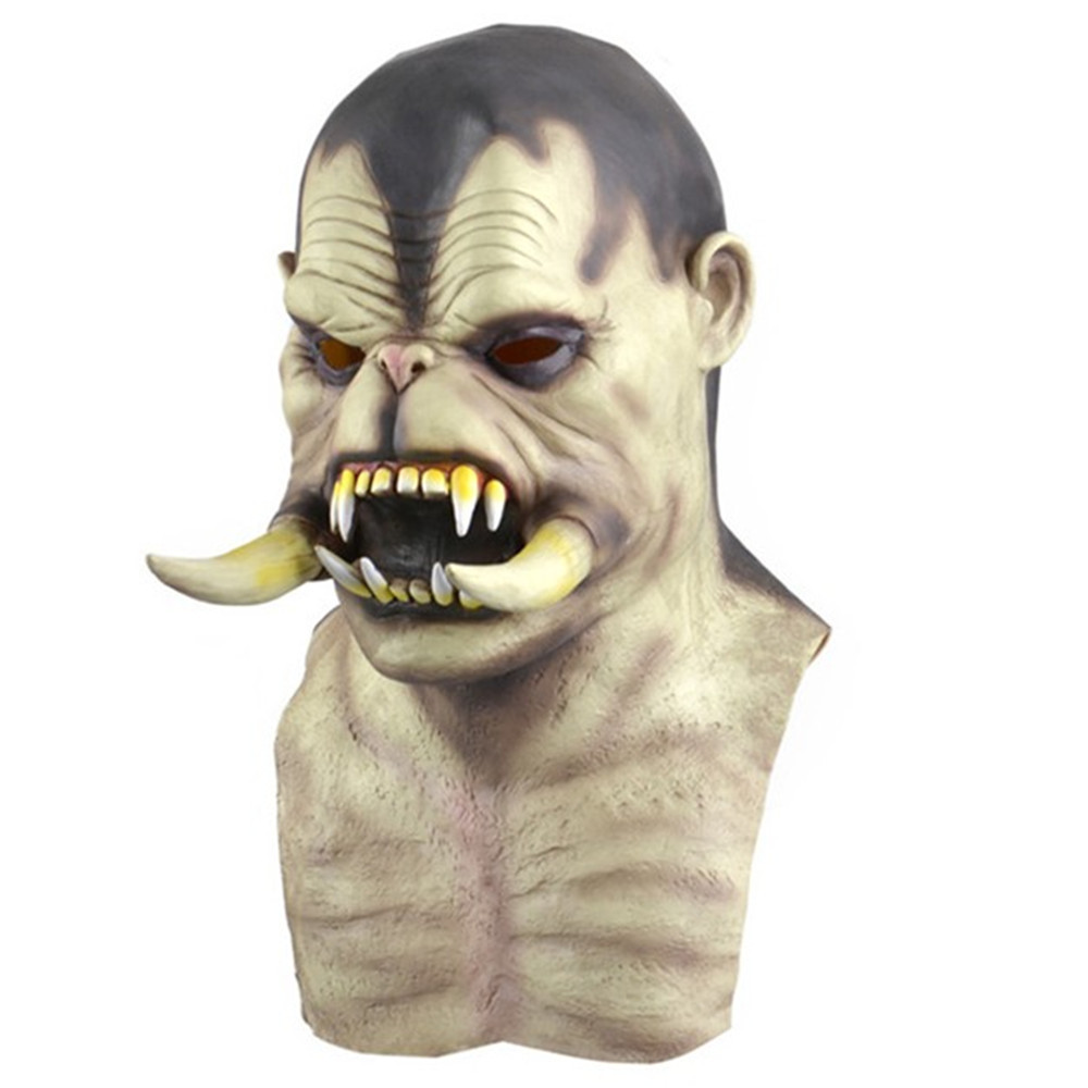 魔兽人面具狼人万圣节恐怖獠牙魔兽头套贝里艾尔mask鬼屋密室道具