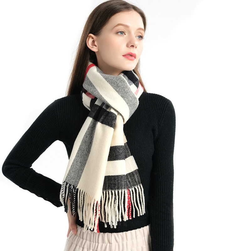 European and American Foreign Trade Autumn and Winter New Cashmere Shawl Women's Tassel Babag Scarf Retro Plaid Scarf for Men and Women