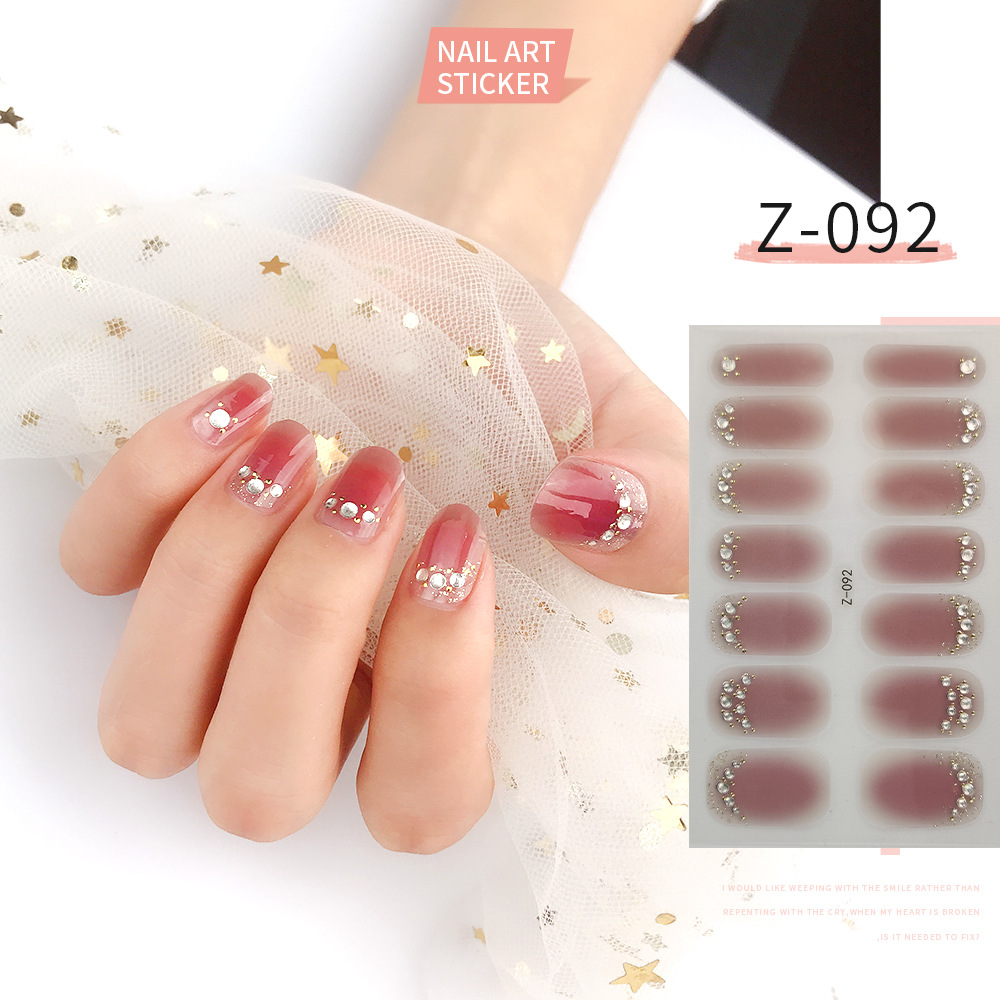 美人贴美甲贴3d钻甲猫眼指甲贴纸仿钻美甲贴纸日韩外贸美甲贴全贴