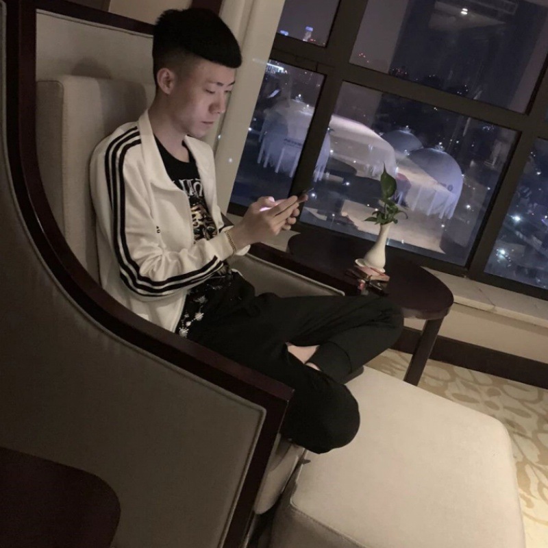 社会人精神小伙潮牌修身夹克男快手红人李浩天李九林同款条纹外套