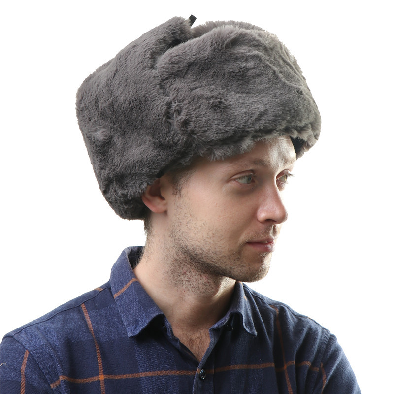 苏联徽章毛呢雷锋帽户外防寒加厚加绒男女冬季保暖护耳棉帽亚马逊