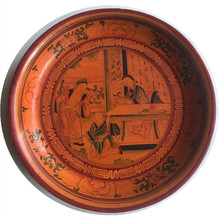 推光漆器工艺 仿古汉代漆器彩绘 手工木质工艺品餐具碗耳杯收藏品