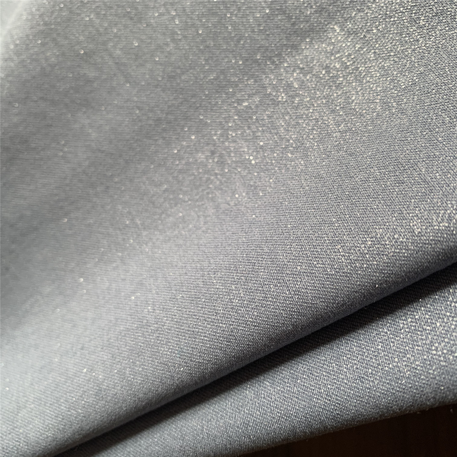 现货 服装面料 10s罗缎2/1斜珠光闪光面料 仿皮风格