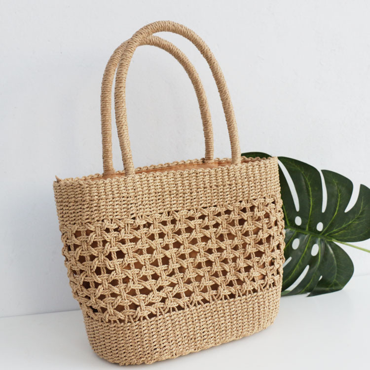 New Straw Bag Hollow Handbag Women's Bag Woven Bag Beach Bag