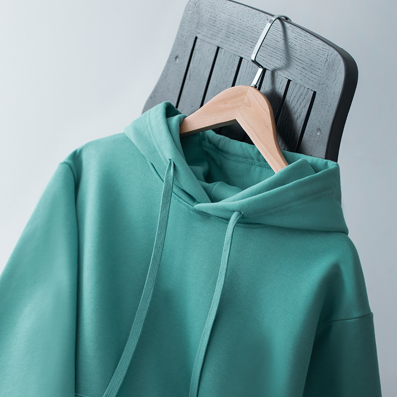 山海经天青色落肩卫衣男宽松潮ins帽衫秋冬款hoodie情侣卫衣定制