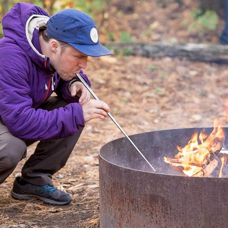 户外野营生火工具便捷式不锈钢可伸缩吹火棒 吹火筒pocket bellow