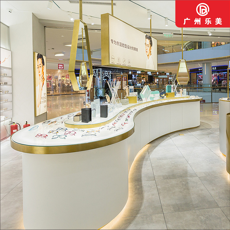 化妆品展示柜定做珠宝样品眼镜店木质烤漆展柜柜台吧台接待台定制