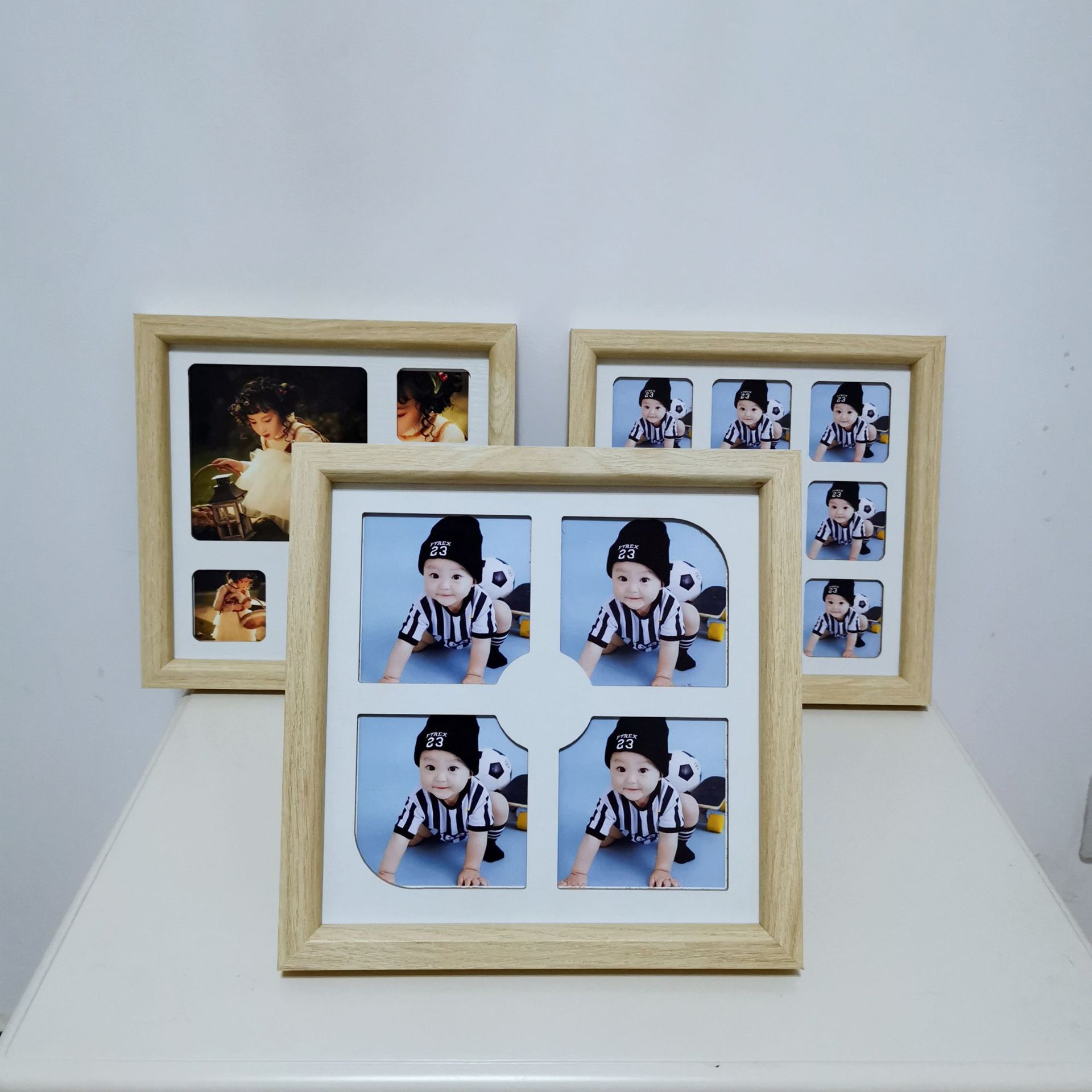 新款四宫格摆台迷你轻奢简约宫格相框创意儿童婚纱影楼田字格桌摆