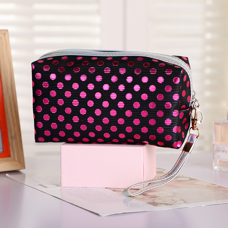 Korean Style New Cosmetic Bag Creative Polka Dot Sequin Handbag Fashion Simple Women's Hand Holding Buggy Bag Wholesale