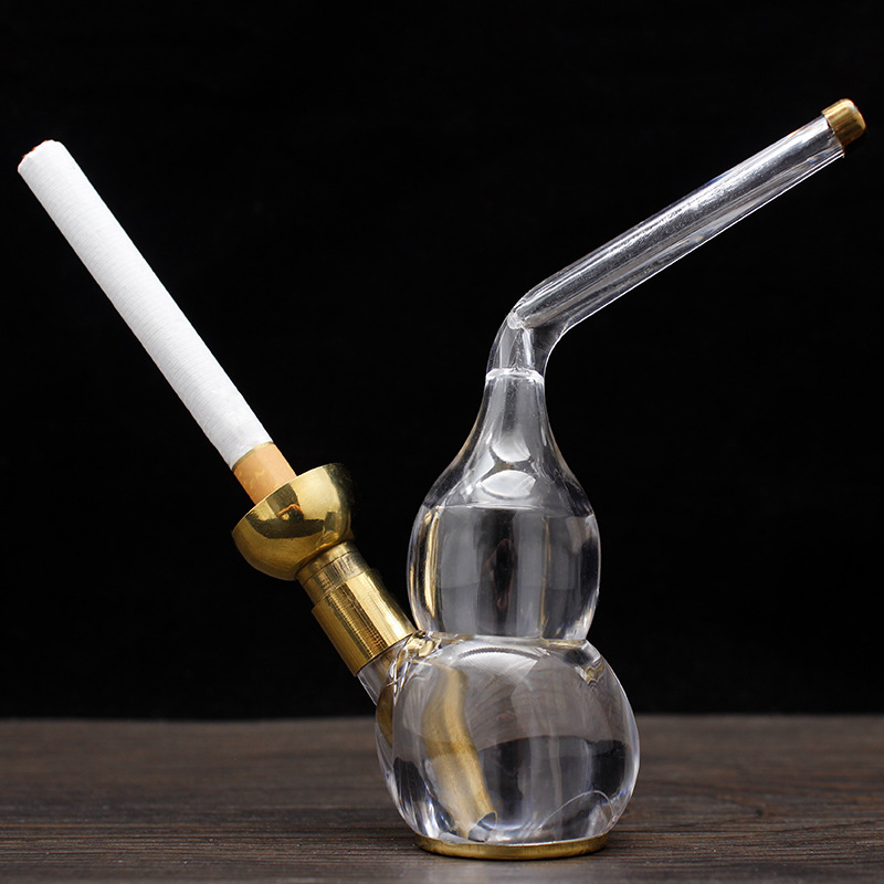 酷爷218创意迷你水烟壶透明壶身葫芦造型香烟尼古丁焦油过滤器