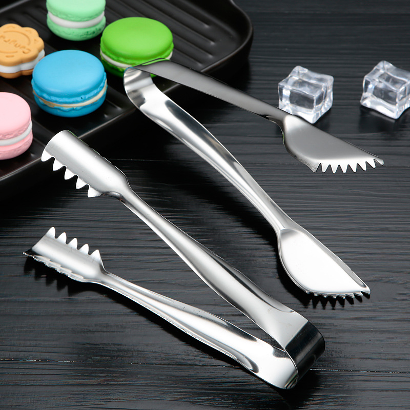 Ice Clip Cube Sugar Tong Sugar Picker Food Clip Dessert Ice Cube Wine Stone Ice Pliers Thickened Non-Slip Fruit Clip Barbecue Clip Oblique Mouth Sugar Picker