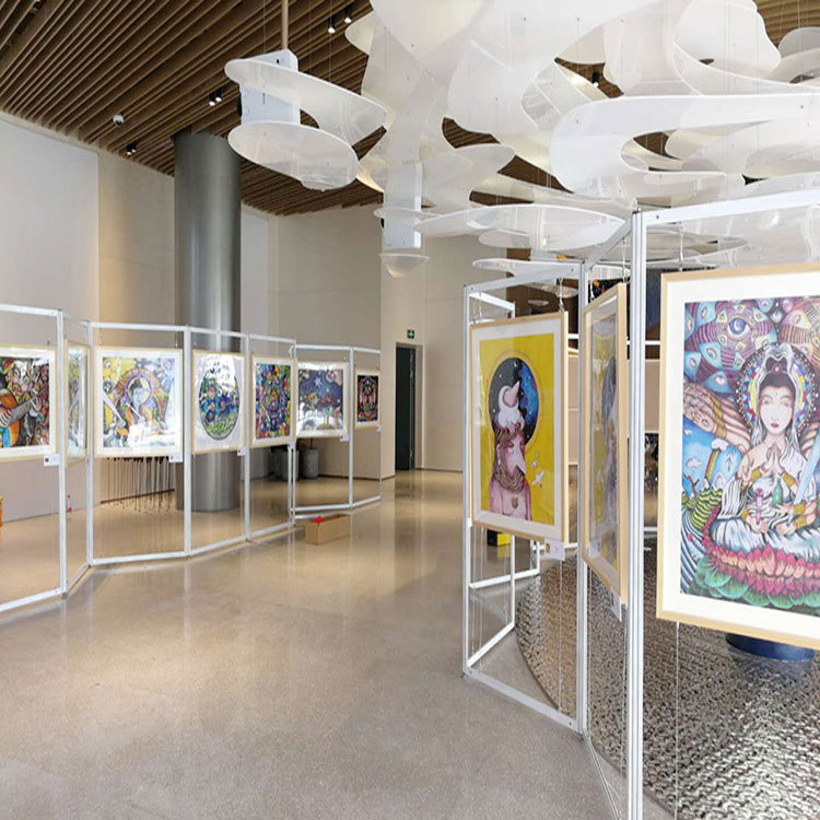 铝合金折叠书画作品展架艺术展书法培训展板水墨画油画架展览铝架