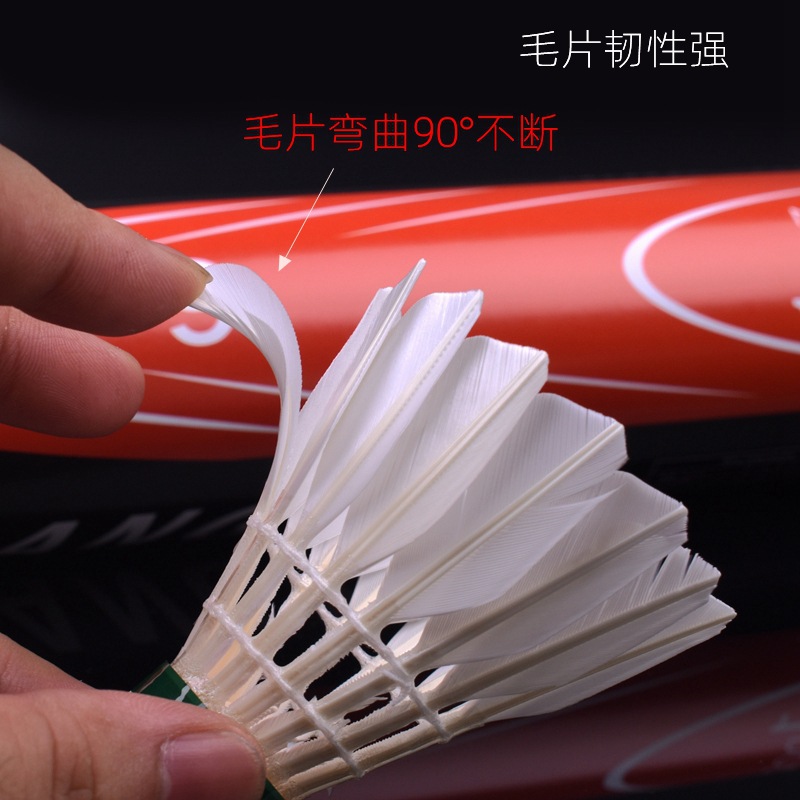 Guangyu Gyno. 9 Badminton Humpback Goose Feather Single Side Badminton Durable Flight Stable Hitting Feeling Good 12 Pack