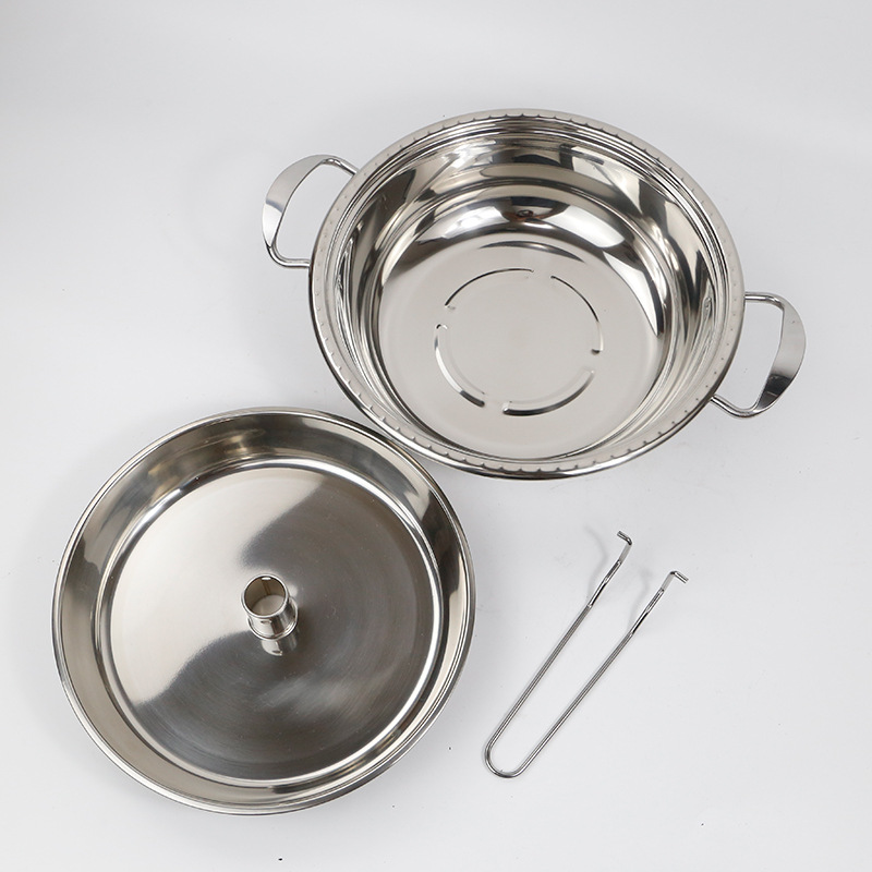 厂家直供桑拿锅海鲜蒸锅鱼头锅不锈钢汽锅海鲜汤锅