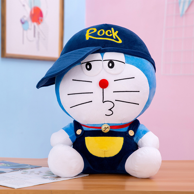创意戴帽哆啦a梦公仔 毛绒玩具百宝叮当猫玩偶儿童玩具女生节日礼