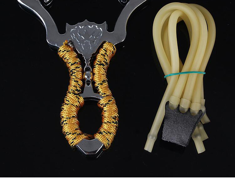 金刚狼弹弓器合金不锈钢三卡强力传统6股卡球皮筋组弹工户外用品