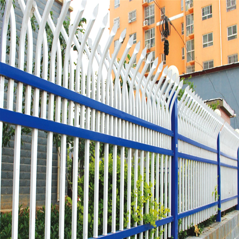 围墙护栏定制别墅庭院喷塑铁艺栅栏学校防盗隔离围栏锌钢围墙护栏